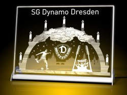 Dynamo Schwibbogen Advent - Glasfoto LED beleuchtet